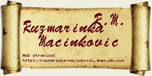 Ruzmarinka Mačinković vizit kartica